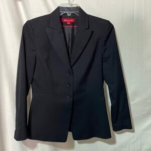 Anne Klein black 8 shaped lined jacket like new condition durable material euc